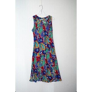Madison Wells collection womens bright colorful tank sun dress paisley floral 12